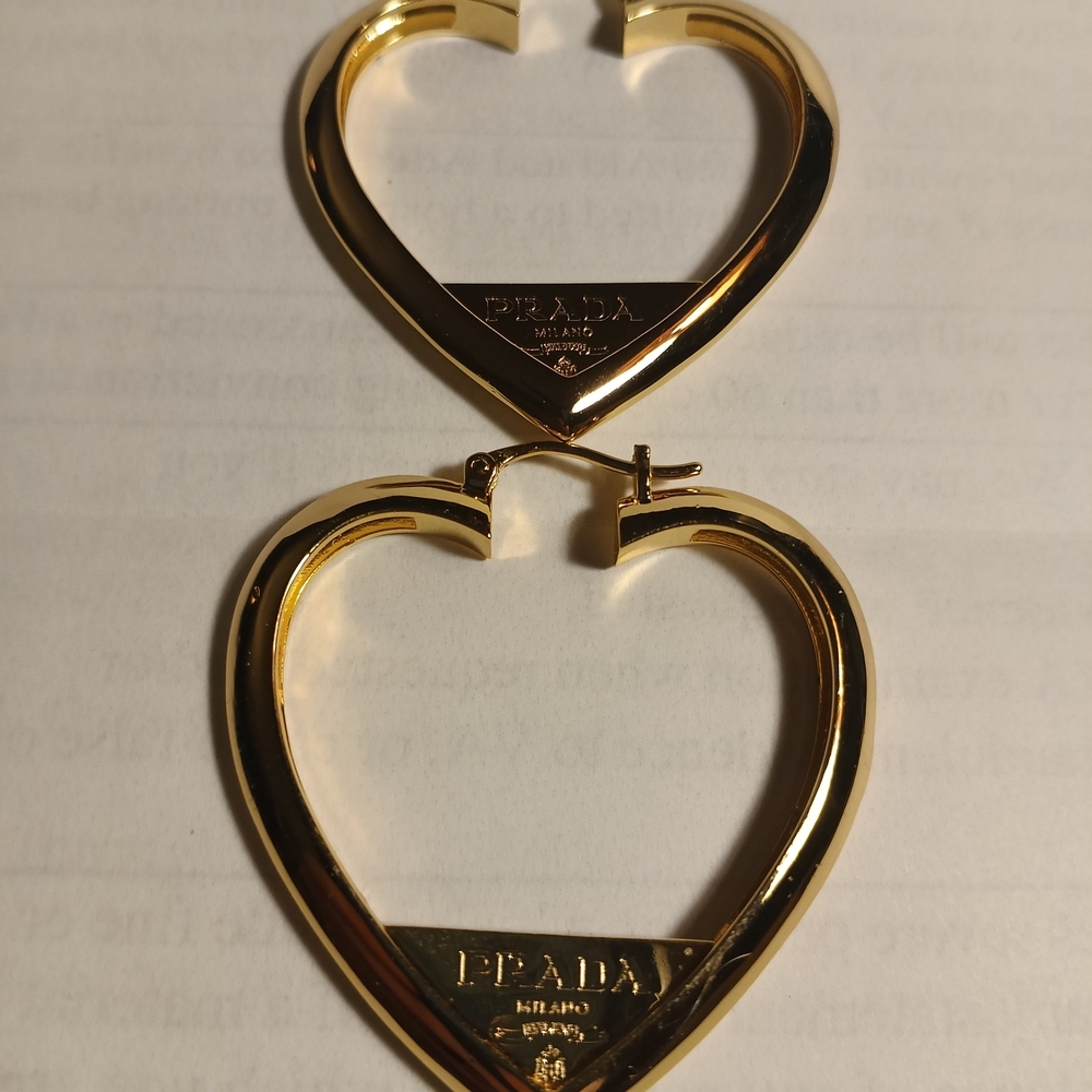 Prada Gold Heart-Shaped Earrings - Picture 7 of 10